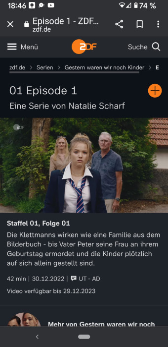 © ZDF "Gestern waren wir noch Kinder" mit Julia Beautx Erstausstrahlung 30.12.2022